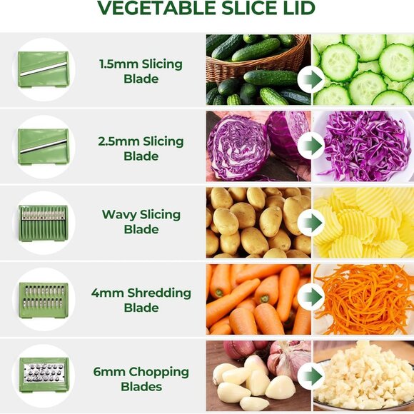 SUSTEAS Salad Spinner Large – 4.25Qt, Vegetable & Fruit Wash Bowl with 5-Blade - Picture 6 of 9